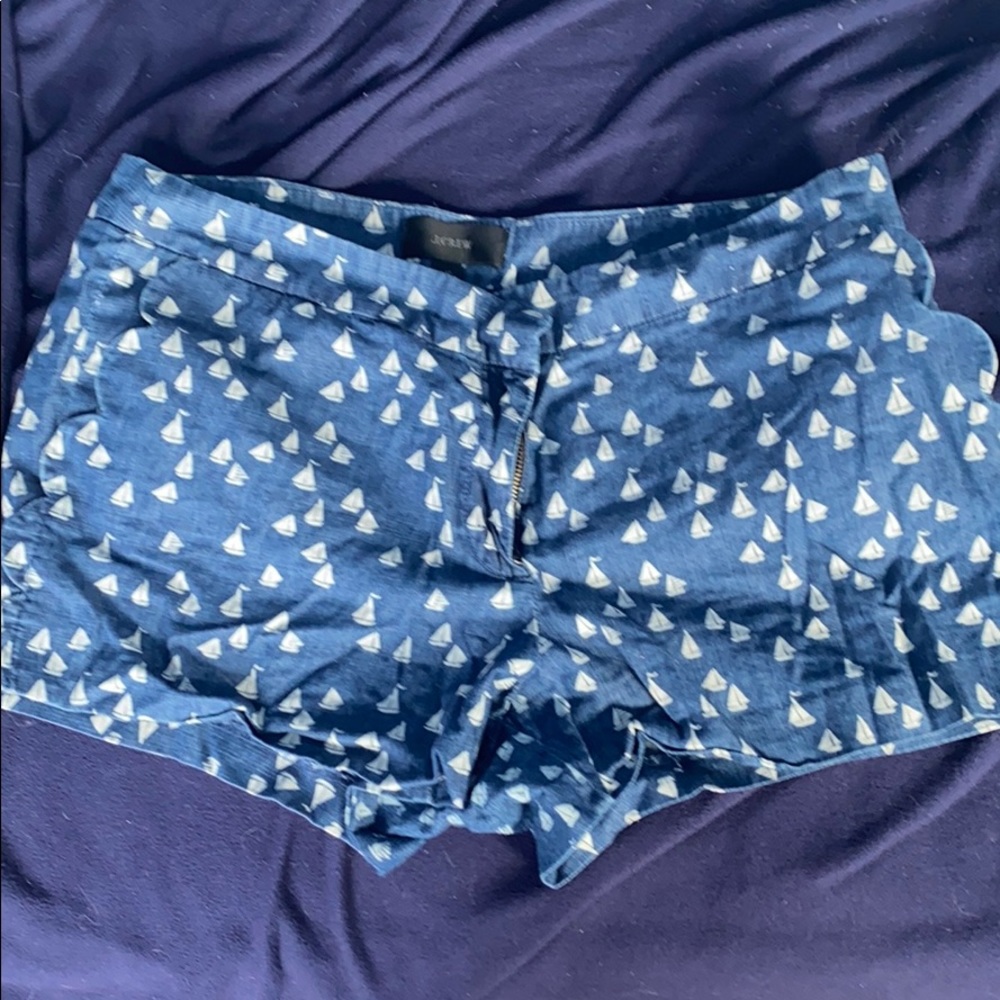 J.Crew Cotton Shorts with White Sail Boats